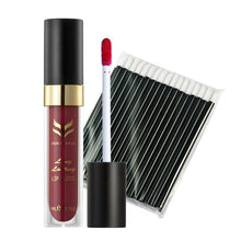 12 ColorsMakeup Matte Lipstick Lip Gloss Pencil Long Lasting lipgloss+50pc Disposable Black Bar Lip Brush