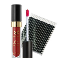 12 ColorsMakeup Matte Lipstick Lip Gloss Pencil Long Lasting lipgloss+50pc Disposable Black Bar Lip Brush