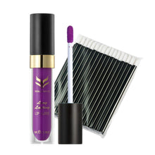 12 ColorsMakeup Matte Lipstick Lip Gloss Pencil Long Lasting lipgloss+50pc Disposable Black Bar Lip Brush