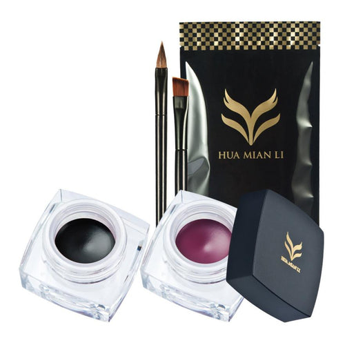 2pc Eye Liner Brushes Waterproof Eyeliner Pearlescent Matte Eye Liner Make Up Brush Set Kit
