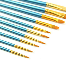 10pc Artists Paint Nylon Hair Brush Set Acrylic Watercolor Round Pointed Tip Nail Art Brush Set Fit For Learner