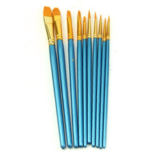 10pc Artists Paint Nylon Hair Brush Set Acrylic Watercolor Round Pointed Tip Nail Art Brush Set Fit For Learner