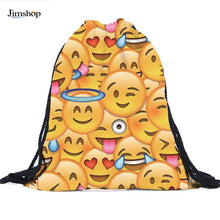 16 Color Unisex Smiley Emoji Face Backpacks 3D Printing Bags Drawstring Backpack For Teenagers Shoulder Bag