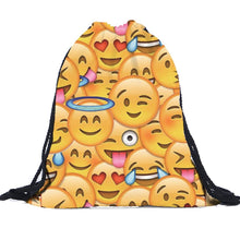 16 Color Unisex Smiley Emoji Face Backpacks 3D Printing Bags Drawstring Backpack For Teenagers Shoulder Bag