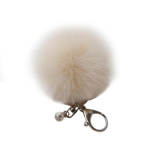 18 Fluffy Ball Keychain Cute Simulation Rabbit Fur Ball Key Chain For Car Key Ring Car Ornaments Bag Pendant key ring