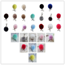 18 Fluffy Ball Keychain Cute Simulation Rabbit Fur Ball Key Chain For Car Key Ring Car Ornaments Bag Pendant key ring