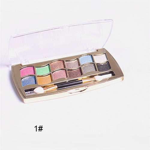 12 colors diamond bright colorful eye shadow super flash paleta de maquiagem Glitter eyeshadow with brush makeup