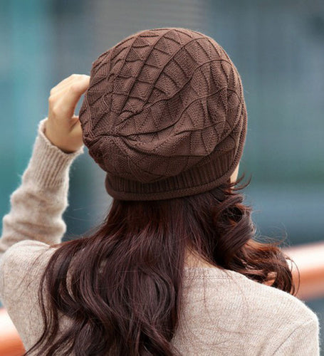 4 Colors Fashion Women Girls Hats In Triangle Diamond Warm Wool Cap Tops Hats ing