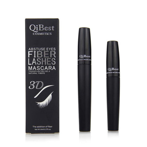 2pc Makeup Eyelash Long Curling Fiber 3D Mascara Eye Lashes Extension Mascara Cream