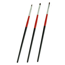3pc nail art decorations Red Soft brush set tools professional painting pen for false nail tips UV nail gel polish