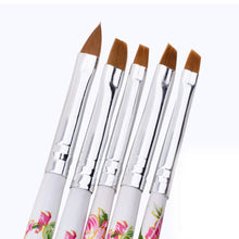 5pc UV Gel Acrylic Nail Art Brush Painting Drawing Brushes Pen Set Nail Design Manicure Tool Pusher Tool Colorful