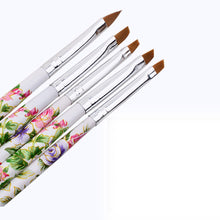 5pc UV Gel Acrylic Nail Art Brush Painting Drawing Brushes Pen Set Nail Design Manicure Tool Pusher Tool Colorful