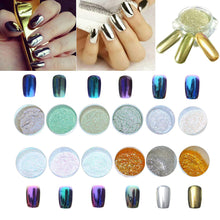 12 Colors Nail Glitter Powder Shinning Nail Mirror Powder Makeup Art DIY Chrome Pigment With Sponge Stick Acrylic Powders