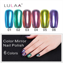 4pc / lot Mirror Effect Metal Multi-color Paint Topc oat Metal Nail Art Polish Woman Lady Makeup DIY Nail Art Tools Set