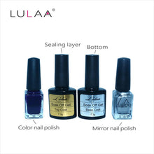 4pc / lot Mirror Effect Metal Multi-color Paint Topc oat Metal Nail Art Polish Woman Lady Makeup DIY Nail Art Tools Set