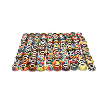 100Pcs Mixed Color Silver Plated Big Hole Loose Beads Fit European Jewelry Braclet Charms DIY