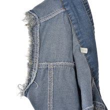 2XL Women Retro Washed Sleeveless Personalized Cardigan Vintage Jeans Denim Vest Waistcoat Coat Vest Jackets