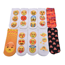 10 Styles Women 3D Printed Smiley Face Emoticons Emoji Amusing Ankle Socks Costume Accessories For Women