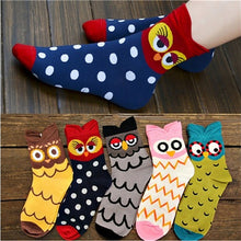 5 Colors Women Cute 3D Owl Print Socks Durable Casual Socks