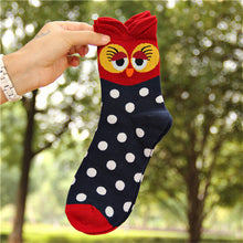 5 Colors Women Cute 3D Owl Print Socks Durable Casual Socks