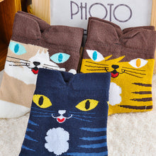 3D Animals Striped Cartoon Socks Women Girl Cat Footprints Cotton Ankle Socks
