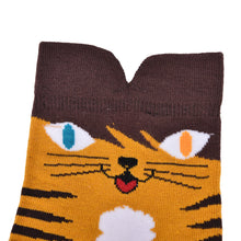 3D Animals Striped Cartoon Socks Women Girl Cat Footprints Cotton Ankle Socks