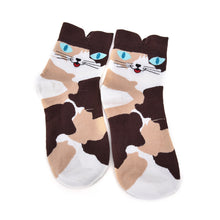 3D Animals Striped Cartoon Socks Women Girl Cat Footprints Cotton Ankle Socks