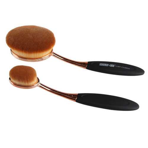 2pcs Powder Foundation Brush Blend Tools Oval Cosmetic Cream Puff Powder Blush Make Up Brushes