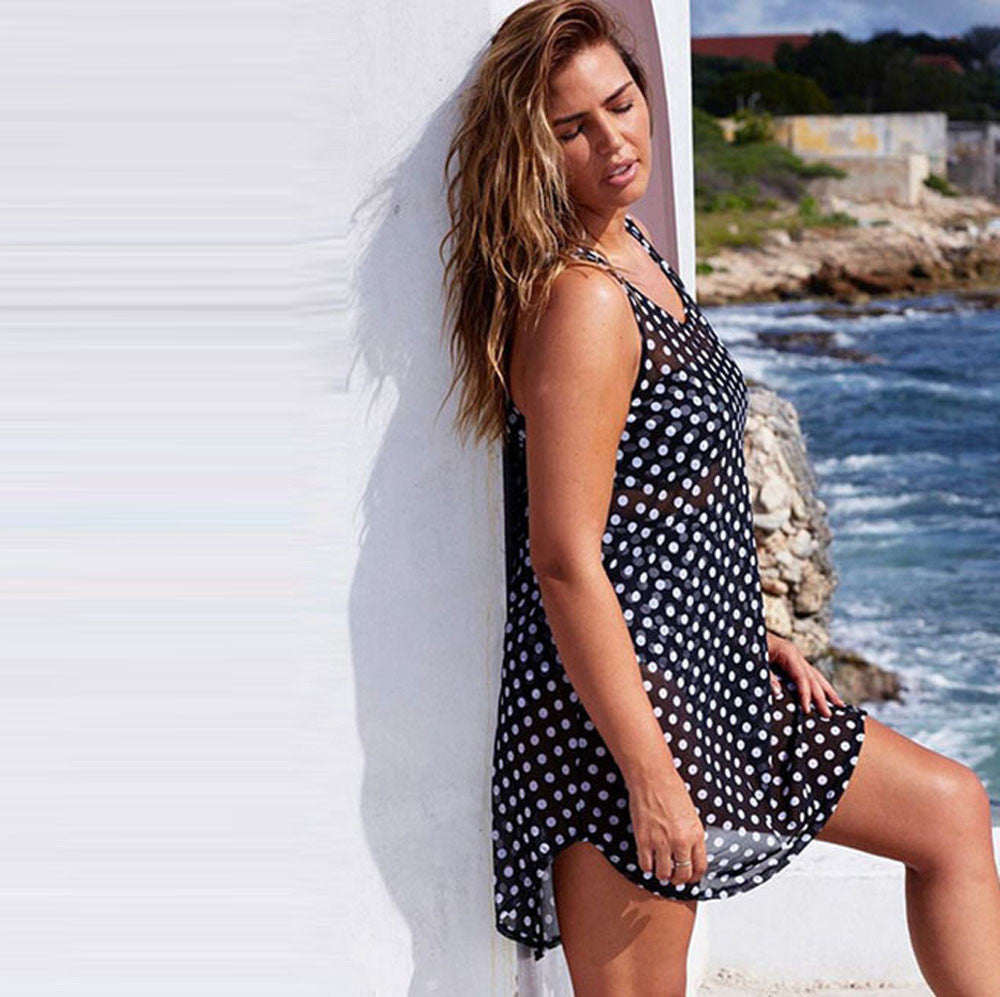 Chiffon Dresses Women Dress Sleeveless Dot Print Casual Plus size LXXX – justforyou66 Chiffon Dresses Women Dress Sleeveless Dot Print Casual Plus size LXXX – justforyou66