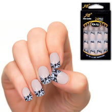 25 Patterns Acrylic Designer Nail tips False French Nails Full 24pcss