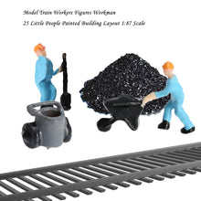 25Pcs Workmen Model Train Workers Figures Workman Painted Little People Model Building 1:87 Scale Toy Figures for Kids