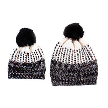 2Pcs 5 Colors Mother Baby Crochet Hats Toddler Kids Boys Girls Knitted Beanie Hat Children Adult Warm Pompon Caps