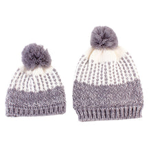 2Pcs 5 Colors Mother Baby Crochet Hats Toddler Kids Boys Girls Knitted Beanie Hat Children Adult Warm Pompon Caps