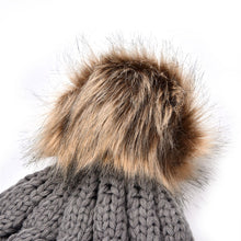 2Pcs Mother Kids Child Baby Warm Knit Beanie Pom Hat Crochet Ski Cap 6 Colors