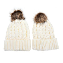 2Pcs Mother Kids Child Baby Warm Knit Beanie Pom Hat Crochet Ski Cap 6 Colors