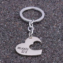 3pc Family Charm Keyring Big Middle Little Sis Sister Heart Keychains Women Girl Friends