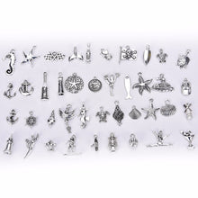 40Pcs Bulk Tibetan Style Alloy Pendants Conch shells Sea Star anchor Mix Pendants Charms DIY Jewelry