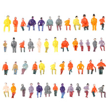 50Pcs Colorful People Model Painted Model Toy Figures Train Passenger Model Seated People Building Layout 1:87 Scale for Kid
