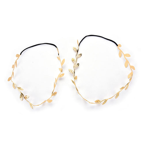 2Pcs Gold Silver Leaves Hairbands Korean Hair Accessories Bridal Trendy Jewelry For Mother and Baby Gifts