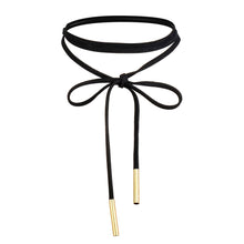 4pcs jewelry black leather bow Tassel choker DIY necklace gift for women girl