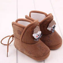 born Boys Girls Cartoon Prewalker Fleece Boots Baby Toddler Indoor Crib Shoes PY5