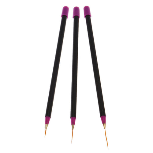 3pc Nail Art Tips Tools Polish Pen Drawing lines Nail Brushes Proffesional Decor Makeup brushes for manicure CY0723