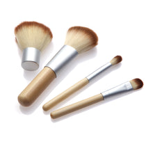 Professional 4Pcs Bamboo Handle Makeup Brush Set Cosmetics Tools Kit Powder Blush Brushes Make Up Brush