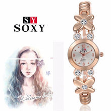 & Fashion Daisies Flower Women Watch Rose Gold Bracelet Wrist Watch Women Girl Dress Clocks