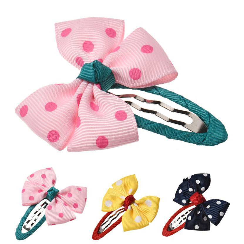 bow dot children kids baby girls hair accessories clip hairpins barrettes headwear flowerBoutique