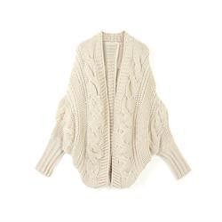 6 Colors Coarse Wool Cardigans Women  Full Batwing Sleeve Sweaters Casual Women Clothing