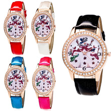 5 Colors Snowman Women Ladies Luxury Diamond Leather Quartz Wrist Dress Watch Montre femme Clock Gift