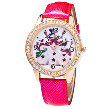 5 Colors Snowman Women Ladies Luxury Diamond Leather Quartz Wrist Dress Watch Montre femme Clock Gift