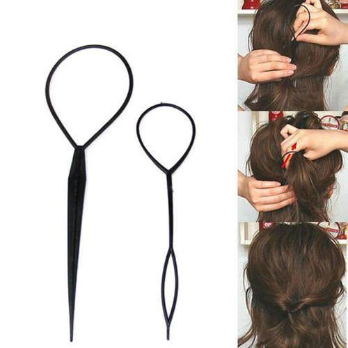 2pc Fashion Topsy Tail Hair Braid Pony Tail Maker Styling Tool Salon ping